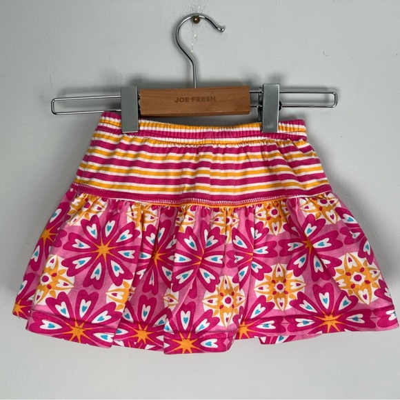Hanna Andersson Pink & Orange Skort with Stripes & Pattern Size 90 (3T) Girls - Picture 2 of 5